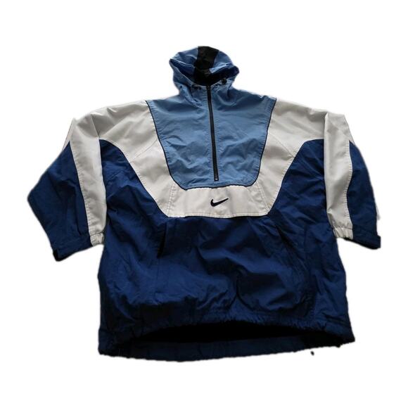 Vintage 90s Nike Pullover Windbreaker Jacket Quarter Zip Big Swoosh Mens Size M - Picture 1 of 12